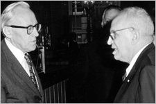 Lazarsfeld (rechts) mit Oskar Morgenstern, 10 Jahre IHS / Foto: IHS TF_Morgenstern_Lazarsfeld_10JahreIHS_IHS